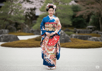 Koto-Saan-kimonó-japán-nő